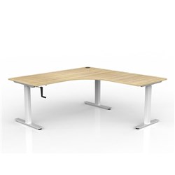 OLG Agile Winder Adjust RHR 90 Degree Workstation 1800/1800W x 680-1130mmH White/New Oak