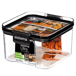 Sistema Ultra Square Tritan Plastic Food Container 460ml Clear