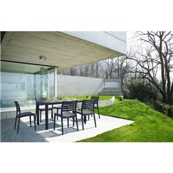 Siesta Ares 140 7 Piece Outdoor Dining Set With Ares Chairs Chocolate