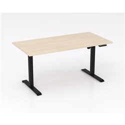 OLG QuickStand Height Adjustable Workstation 1500W x 720-1200mmH Black/Nordic Maple