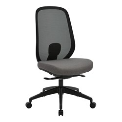 Buro Force High Back Office Chair Black Frame Grey Fabric Seat Mesh Back