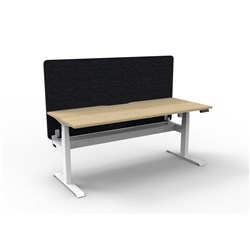 Rapidline Boost Light Single Sided Workstation Black Eco Screen+Tray 1500mmW Oak/White