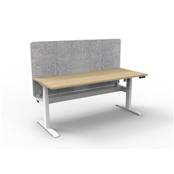 Rapidline Boost Light Single Sided Workstation Grey Eco Screen+Tray 1500mmW Oak/White