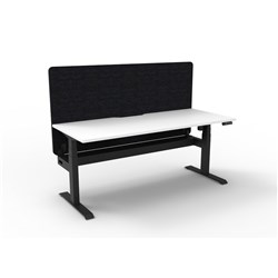 Rapidline Boost Light Single Sided Workstation Black Eco Screen+Tray 1500mmW White/Blk
