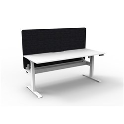 Rapidline Boost Light Single Sided Workstation Black Eco Screen+Tray 1500mmW White/Wht
