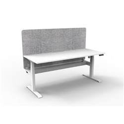 Rapidline Boost Light Single Sided Workstation Grey Eco Screen+Tray 1500mmW White/Wht