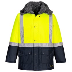 Huski Hi-Vis Contrast Freezer Jacket Large Yellow And Navy 