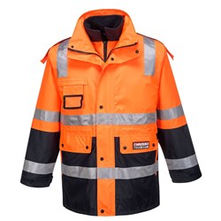 Huski Venture Hi-Vis 4-in-1 Contrast Jacket 6XL Orange And Navy