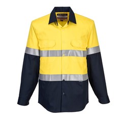 Portwest Bizflame Fire Retardant Class Day Night Shirt Medium Yellow And Navy