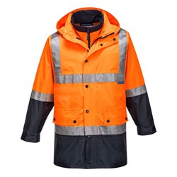 Portwest Eyre Hi-Vis 4-in-1 Contrast Jacket Large Orange And Navy