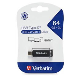 Verbatim USB-C 3.2 Drive Gen 1 64GB Black 