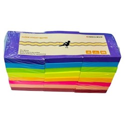 Bibbulmun Super Sticky Notes 50 x 50mm Assorted Pack Of 24 