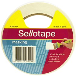 Sellotape Masking Tape 18mmx50m Beige  