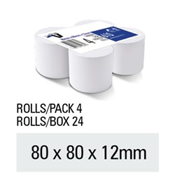 Victory Thermal Register Rolls 80x80x12mm Roll Pack of 4