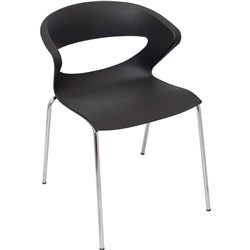 Rapidline Taurus Chair 4 Leg Chrome Frame Poly Shell Black 