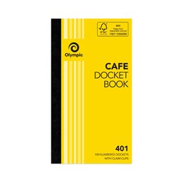 Olympic 401 Docket Book Single 70x125mm Cafe 100 Leaf