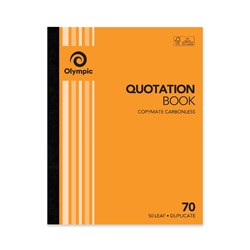 Olympic 70 Carbonless Book Duplicate 200x250mm Quotation 50 Leaf