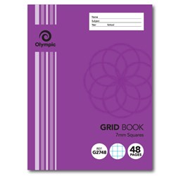 Olympic Grid Exercise Book G2748 225x175mm 7mm 48 Page QLD Ruling 