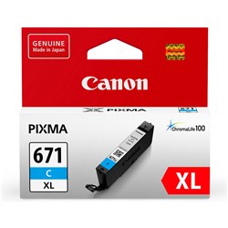 Canon Pixma CLI671XL Ink Cartridge High Yield Cyan