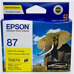 Epson T0874 UltraChrome Hi-Gloss2 Ink Cartridge Yellow