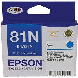 Epson 81/81N Claria Ink Cartridge High Yield Cyan