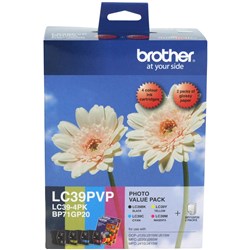 Brother LC-39PVP Ink Cartridge Photo Colour Value Pack CMYK