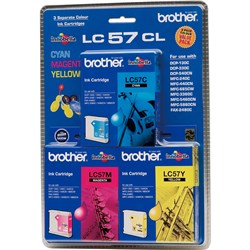 Brother LC-57CL Ink Cartridge Colour Value Pack CMY