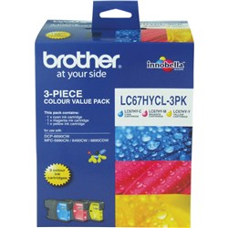 Brother LC-67HYCL High Yield Ink Cartridge  Colour Value Pack