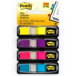 Post-It 683-4AB Mini Flags 12x43mm Bright Colours Assorted Pack of 140