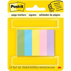 Post-It 670-5AU Page Markers 12.7x44.4mm Jaipur Assorted 100 Sheet Pad Pack of 5