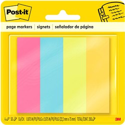 Post-It Page Markers 22x73mm Floral Fantasy Assorted 50 Sheet Pad Pack of 4