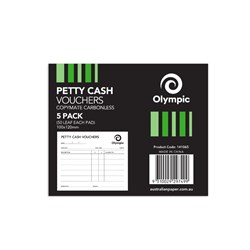 Olympic Petty Cash Pad Singles 50 Leaf 100x120mm Pack of 5