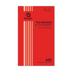 Olympic 625 Carbon Book Triplicate 200x125mm Invoice Statement 100 Leaf