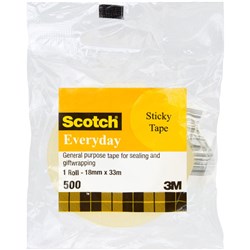 Scotch 502 Sticky Tape Crystal Clear 18mmx33m  