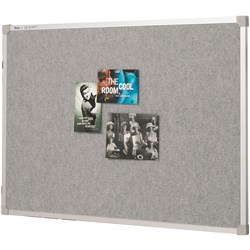 Quartet Penrite Fabric Bulletin Board 1200 x 900mm Aluminium Frame Grey/Silver