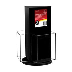 Deflecto Brochure Holder DL Counter Top Rotating Black 