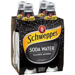 Schweppes Soda Water 300ml Bottle Pack of 4  