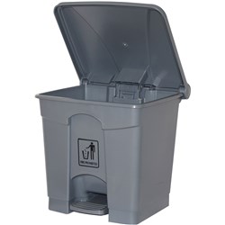 Cleanlink Rubbish Bin With Pedal Lid 30 Litres Grey 