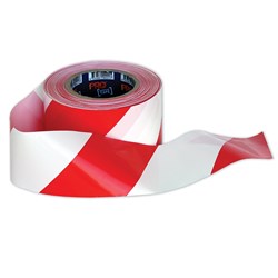 Zions Barricade Safety Tape 100m x 75mm Red & White 