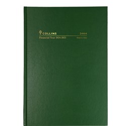 Collins Financial Year Diary A4 Week To View Green