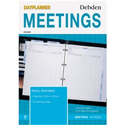 Debden Dayplanner Refill Meetings A4 Edition 