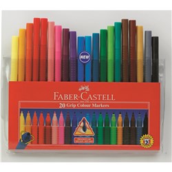 Faber-Castell Grip Triangular Marker Assorted Colours Pack of 20