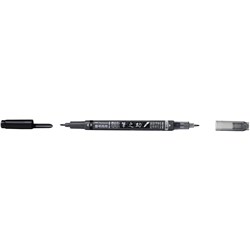 Tombow Fudenosuke Pen Twin Tip Black & Grey