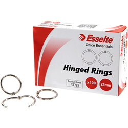 Esselte Hinged Rings No.6 25mm Silver 