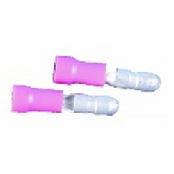 CONN QC PLG BULLET 4MM RED PK50