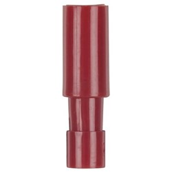 CONN QC SKT BULLET 4MM RED PK8